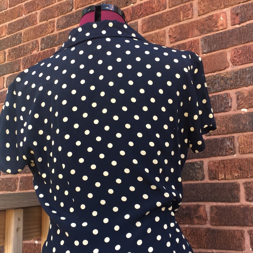 Vintage limited navy blue button down dress - Picture 5 of 5